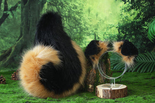 Black Blonde Shepherd dog tail and ear faux fur Splicing Shiba Inu dog ear and tail anime cosplay therian puppy ear and tail butt plug dog kemonomimi