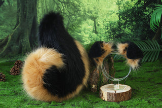 Black Blonde Shepherd dog tail and ear faux fur Splicing Shiba Inu dog ear and tail anime cosplay therian puppy ear and tail butt plug dog kemonomimi