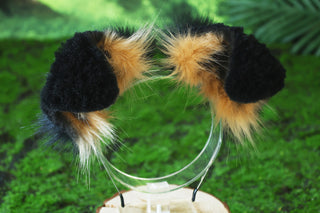 Black Blonde Shepherd dog tail and ear faux fur Splicing Shiba Inu dog ear and tail anime cosplay therian puppy ear and tail butt plug dog kemonomimi