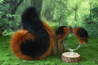Black brown Shepherd dog tail and ear faux fur Splicing Shiba Inu dog ear and tail butt plug anime cosplay therian puppy ear and tail dog kemonomimi