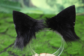 Black gray faux fur wolf ear and tail alsatian wolf dog cosplay german shepherd dog tail and ear shiba Inu dog ears and tail butt plug puppy therian puppy kemonomimi