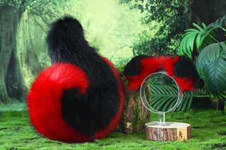 Black red Shepherd dog tail and ear faux fur Splicing Shiba Inu dog ear and tail anime cosplay therian puppy ear and tail butt plug dog kemonomimi