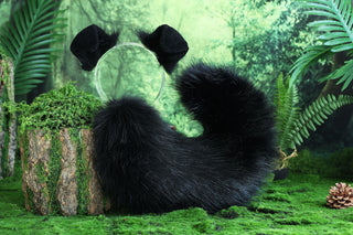Black shepherd dog tail and ear set Shiba Inu dog ear and tail plug set dog tail animal cosplay petplay puppy ear and tail set puppy kemonomimi