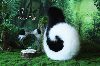 Black white puppy ear and tail butt plug puppy kemonomimi faux fur shepherd dog tail and ear Shiba Inu dog ear and tail animal cosplay puppy play