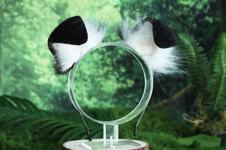 Black white shepherd dog tail and ear set Shiba Inu dog ear and tail plug set animal cosplay petplay puppy ear and tail set puppy girl kemonomimi