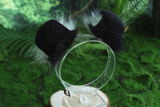 Black white shepherd dog tail and ear set Shiba Inu dog ear and tail plug set animal cosplay petplay puppy ear and tail set puppy girl kemonomimi