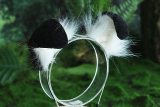 Black white shepherd dog tail and ear set Shiba Inu dog ear and tail plug set animal cosplay petplay puppy ear and tail set puppy girl kemonomimi