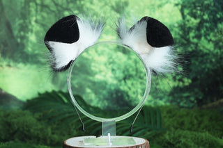 Black white shepherd dog tail and ear set Shiba Inu dog ear and tail plug set animal cosplay petplay puppy ear and tail set puppy girl kemonomimi
