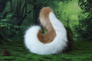 Blonde white Shepherd dog tail and ear faux fur Splicing Shiba Inu dog ear and tail butt plug anime cosplay therian puppy ear and tail dog kemonomimi
