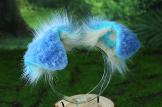 Blue beige shepherd dog tail and ear set Shiba Inu dog ear and tail plug set dog tail animal cosplay petplay puppy ear and tail set puppy tail halloween