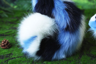 Blue calico Shepherd dog tail and ear brown faux fur Splicing Shiba Inu dog ear and tail butt plug puppy ear and tail dog kemonomimi anime cosplay therian