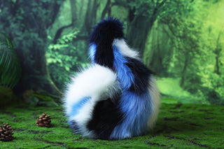 Blue calico Shepherd dog tail and ear brown faux fur Splicing Shiba Inu dog ear and tail butt plug puppy ear and tail dog kemonomimi anime cosplay therian