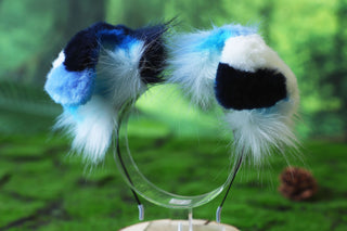 Blue calico Shepherd dog tail and ear brown faux fur Splicing Shiba Inu dog ear and tail butt plug puppy ear and tail dog kemonomimi anime cosplay therian