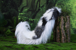 Blue merle border collie dog tail and ear realistic faux fur dog ear and tail anime cosplay therian puppy ear and tail dog kemonomimi furry