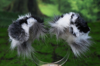 Blue merle border collie dog tail and ear realistic faux fur dog ear and tail anime cosplay therian puppy ear and tail dog kemonomimi furry