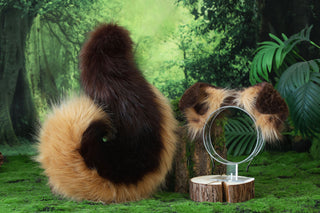 Brown Blonde Shepherd dog tail and ear faux fur Splicing Shiba Inu dog ear and tail anime cosplay therian puppy ear and tail butt plug dog kemonomimi