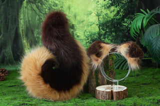 Brown Blonde Shepherd dog tail and ear faux fur Splicing Shiba Inu dog ear and tail anime cosplay therian puppy ear and tail butt plug dog kemonomimi