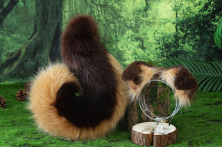 Brown Blonde Shepherd dog tail and ear faux fur Splicing Shiba Inu dog ear and tail anime cosplay therian puppy ear and tail butt plug dog kemonomimi