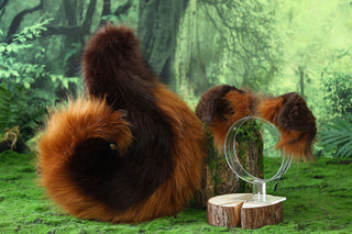 Brown Shepherd dog tail and ear faux fur Splicing Shiba Inu dog ear and tail butt plug anime cosplay therian puppy ear and tail dog kemonomimi