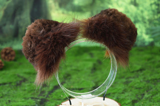 Brown Shepherd dog tail and ear faux fur Splicing Shiba Inu dog ear and tail butt plug anime cosplay therian puppy ear and tail dog kemonomimi