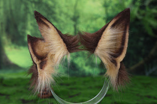 Brown blonde faux fur cat tail and ears injured kitten ears and tail butt plug kemonomimi kittenplay therian anime cosplay role play halloween gifts