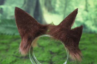 Brown blonde faux fur cat tail and ears injured kitten ears and tail butt plug kemonomimi kittenplay therian anime cosplay role play halloween gifts