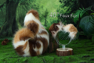 Calico Shepherd dog tail and ear brown faux fur Splicing Shiba Inu dog ear and tail butt plug puppy ear and tail dog kemonomimi anime cosplay therian