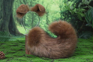 Brown faux fur shepherd dog tail and ear set Shiba Inu dog ear and tail butt plug furry anime cosplay therian puppy ear tail puppy kemonomimi fursuit