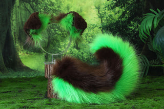 Brown green shepherd dog tail and ear Shiba Inu dog ear and tail butt plug dog tail animal cosplay petplay puppy ear and tail set puppy kemonomimi