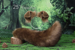 Brown shepherd dog tail and ear Shiba Inu dog ear and tail butt plug animal cosplay petplay puppy ears and tail kemonomimi puppy play therian fursuit