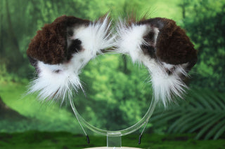 Brown white shepherd dog tail and ear set Shiba Inu dog ear and tail plug set dog tail animal cosplay petplay puppy ear and tail set puppy tail halloween
