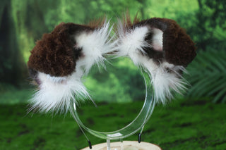 Brown white shepherd dog tail and ear set Shiba Inu dog ear and tail plug set dog tail animal cosplay petplay puppy ear and tail set puppy tail halloween