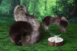 Calico Shepherd dog tail and ear brown faux fur Splicing Shiba Inu dog ear and tail butt plug puppy ear and tail dog kemonomimi anime cosplay therian