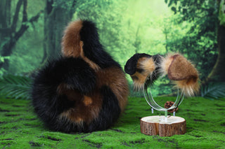 Calico Shepherd dog tail and ear faux fur Splicing Shiba Inu dog ear and tail butt plug anime cosplay kemonomimi puppy ear and tail dog therian furry