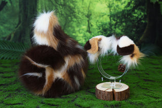 Calico Shepherd dog tail and ear faux fur Splicing Shiba Inu dog ear and tail butt plug anime cosplay kemonomimi puppy ear and tail dog therian furry