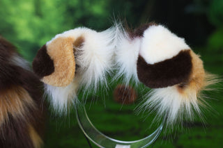 Calico Shepherd dog tail and ear faux fur Splicing Shiba Inu dog ear and tail butt plug anime cosplay kemonomimi puppy ear and tail dog therian furry