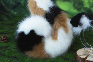 Calico faux fur shepherd dog tail and ear Splicing Shiba Inu dog ear and tail butt plug dog anime cosplay therian puppy ear tail dog girl kemonomimi puppy