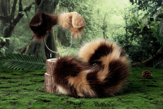 Calico shepherd dog tail and ear realistic splicing faux fur shiba Inu dog ear and tail anime cosplay therian puppy ear and tail kemonomimi