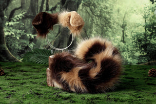 Calico shepherd dog tail and ear realistic splicing faux fur shiba Inu dog ear and tail anime cosplay therian puppy ear and tail kemonomimi