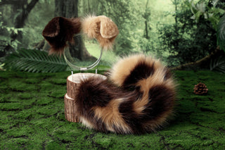 Calico shepherd dog tail and ear realistic splicing faux fur shiba Inu dog ear and tail anime cosplay therian puppy ear and tail kemonomimi