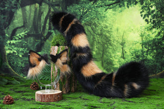 Faux fur bengal cat tail and ear leopard cat cat ear and tail buttt plug kitten kemonomimi anime cosplay therian savannah cat therian halloween gift