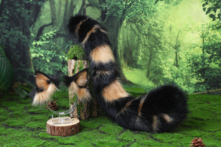 Faux fur bengal cat tail and ear leopard cat cat ear and tail buttt plug kitten kemonomimi anime cosplay therian savannah cat therian halloween gift