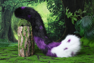 Faux fur calico cat tail and ear kitten kemonomimi anime cosplay therian fox ears and tail wolf therian kitten role play halloween gift