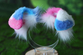 Faux fur calico shepherd dog tail and ear Splicing Shiba Inu dog ear and tail anime cosplay therian puppy ear and tail butt plug dog kemonomimi puppy fursuit