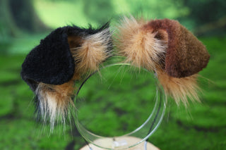 Faux fur calico shepherd dog tail and ear Splicing Shiba Inu dog ear and tail anime cosplay therian puppy ear and tail butt plug dog kemonomimi puppy fursuit