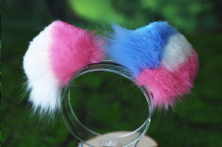 Faux fur calico shepherd dog tail and ear Splicing Shiba Inu dog ear and tail anime cosplay therian puppy ear and tail butt plug dog kemonomimi puppy fursuit