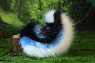 Faux fur shepherd dog tail and ear Shiba Inu dog ear and tail anime cosplay therian puppy ear and tail butt plug blue black white puppy girl kemonomimi