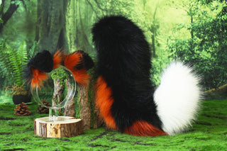 Faux fur shepherd dog tail and ear Shiba Inu dog ear and tail butt plug petplay animal cosplay puppy ear and tail set kemonomimi puppy therian gear