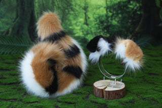 Faux fur shepherd dog tail and ear Splicing Shiba Inu dog ear and tail anime cosplay therian puppy ear and tail butt plug dog girl kemonomimi fursuit