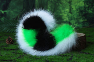 Faux fur shepherd dog tail and ear Splicing Shiba Inu dog ear and tail anime cosplay therian puppy ear and tail butt plug green black white kemonomimi